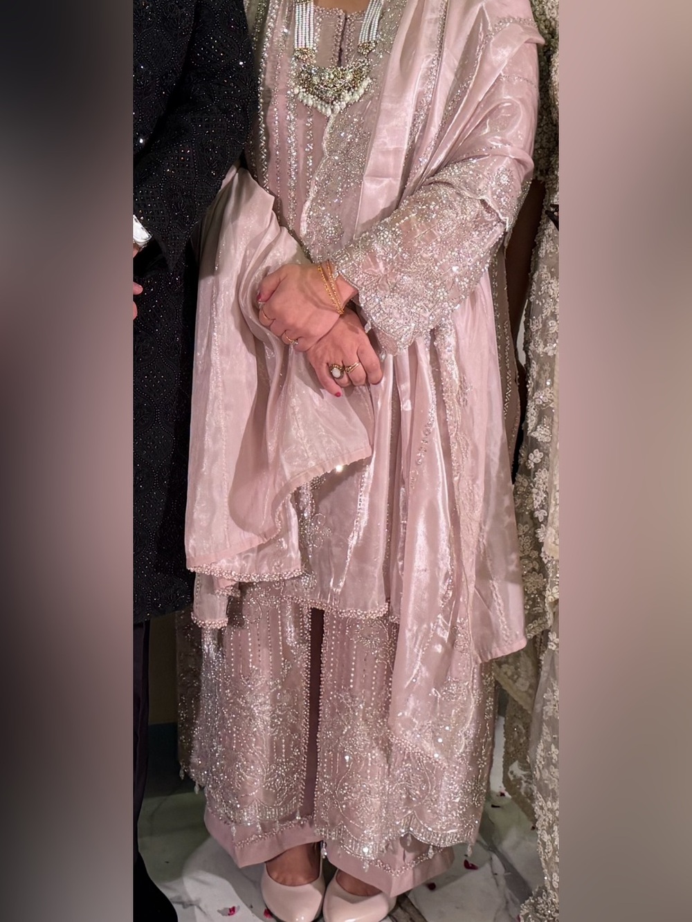 Embellished Blush Pink Evening Dress